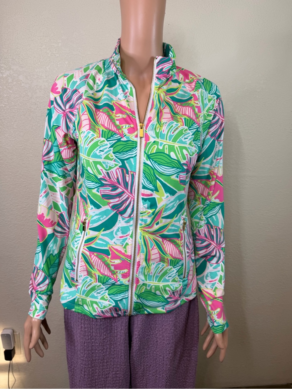 Sigrid Olsen Women’s S Full Zip Tropical Floral Golf Tennis Jacket Pockets - Picture 3 of 16